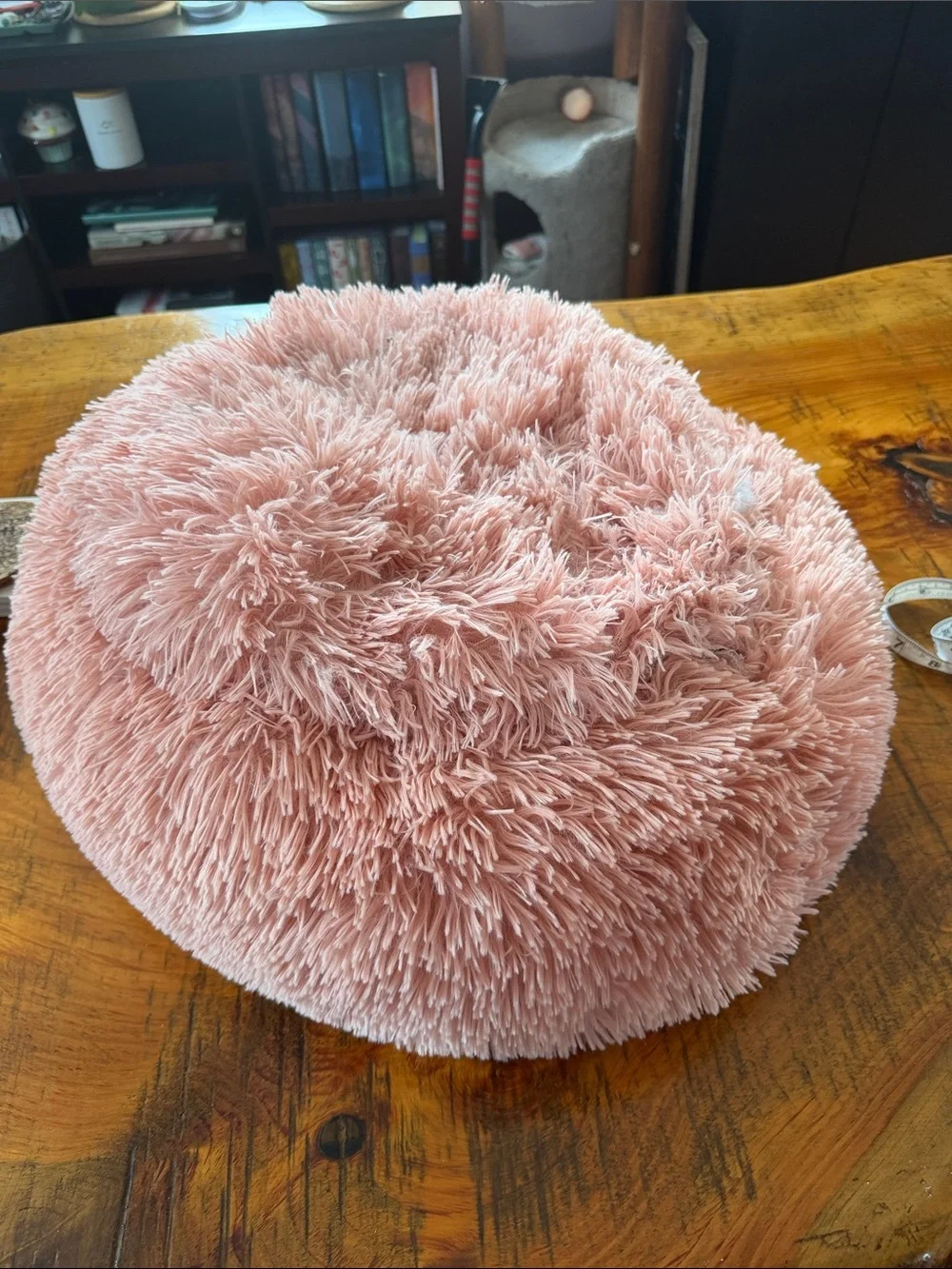 Plush Pink Cat Bed